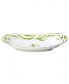 The lushness of flowers and vines, brought to your table. The Bernardaud Frivole relish and gravy stand (not shown) boasts a refined pattern and distinctive gold band rim. The lushness of flowers and vines, brought to your table. The Bernardaud Frivole relish and gravy stand (not shown) boasts a refined pattern and distinctive gold band rim.