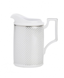 Polished yet playful, the Platinum Waltz creamer by Noritake combines exquisite bone china with shimmering bands and whimsical dots for a look that's altogether stunning. Polished yet playful, the Platinum Waltz creamer by Noritake combines exquisite bone china with shimmering bands and whimsical dots for a look that's altogether stunning.