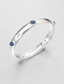 From the Wonderland Collection. Five elegant multi-colored doublets in faceted and cabochon styles set in hammered sterling silver. Mother-of-pearl and hand-crafted, clear quartz accented doubletsSterling silverDiameter, about 2.5Slip-on styleImported From the Wonderland Collection. Five elegant multi-colored doublets in faceted and cabochon styles set in hammered sterling silver. Mother-of-pearl and hand-crafted, clear quartz accented doubletsSterling silverDiameter, about 2.5Slip-on styleImported