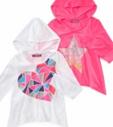 Her love of cheerful clothes will be evident when she dons a graphic hoodie from Epic Threads.