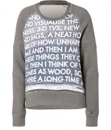 Wear a work of art this season in Each Others graphic print cotton-silk waffle knit pullover, lettered with London-based artist Robert Montgomerys prose for cutting-edge results guaranteed to make an impact - Rounded neckline, raglan long sleeves, textural knit throughout, fine ribbed trim - Relaxed slim fit - Pair with oversized outerwear and chunky lace-up boots