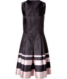 With its immaculate tailoring and sweet-shop pastel striping, Jil Sander Navys silk-satin dress is a fun and fancy choice for spring - V-neckline, sleeveless, hidden side zip - Fitted bodice, full skirt - Wear with patent leather pumps and a matching pastel clutch With its immaculate tailoring and sweet-shop pastel striping, Jil Sander Navys silk-satin dress is a fun and fancy choice for spring - V-neckline, sleeveless, hidden side zip - Fitted bodice, full skirt - Wear with patent leather pumps and a matching pastel clutch