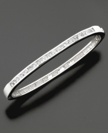 Channel glamour in channel-set cubic zirconias (4-1/2 ct. t.w.). B. Brilliant lends a touch of sparkle to a classic style. Set in sterling silver. Channel glamour in channel-set cubic zirconias (4-1/2 ct. t.w.). B. Brilliant lends a touch of sparkle to a classic style. Set in sterling silver.