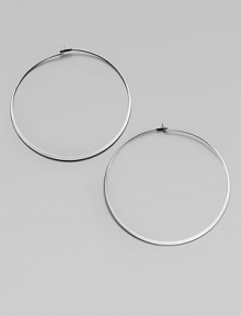 Make a quiet statement in these elegant hoop earrings. Silvertone metalLength, about 2.25Post closureImported Make a quiet statement in these elegant hoop earrings. Silvertone metalLength, about 2.25Post closureImported