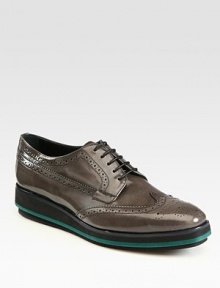 Lace-up spazzolato design with a micro platform and wing-tip detail. Foam wedge, 1¼ (30mm)Foam platform, ¾ (20mm)Compares to a ½ heel (15mm)Leather upperLeather liningRubber solePadded insoleMade in ItalyOUR FIT MODEL RECOMMENDS ordering true size. Lace-up spazzolato design with a micro platform and wing-tip detail. Foam wedge, 1¼ (30mm)Foam platform, ¾ (20mm)Compares to a ½ heel (15mm)Leather upperLeather liningRubber solePadded insoleMade in ItalyOUR FIT MODEL RECOMMENDS ordering true size.