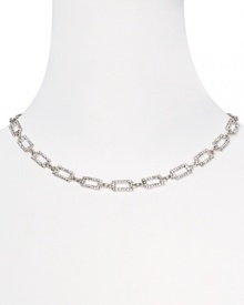 Lauren by Ralph Lauren's rectangular link necklace is an elegant choice that's as easy with a favorite cocktail dress as with a crisp white blouse.