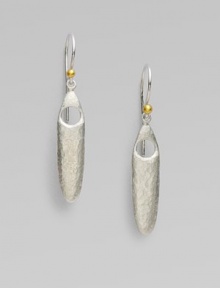 A unique design with tribal appeal in sleek sterling silver accented with radiant 24k gold. Sterling silver24k goldLength, about 1½Hook backImported 