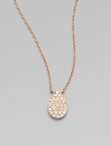 A delicate style with a dazzling teardrop pendant in 18k rose gold. Diamonds, .11 tcw18k rose goldLength, about 15 to 16½; adjustablePendant size, about ½Lobster clasp closureImported A delicate style with a dazzling teardrop pendant in 18k rose gold. Diamonds, .11 tcw18k rose goldLength, about 15 to 16½; adjustablePendant size, about ½Lobster clasp closureImported
