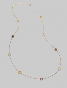 From the Ipanema Collection. 18k yellow chain is decorated with twinkling multi-stone stations.Amethyst Citrine Lemon quartz Smoky quartz 18k yellow gold Length, about 39 Lobster clasp closure Made in Italy From the Ipanema Collection. 18k yellow chain is decorated with twinkling multi-stone stations.Amethyst Citrine Lemon quartz Smoky quartz 18k yellow gold Length, about 39 Lobster clasp closure Made in Italy