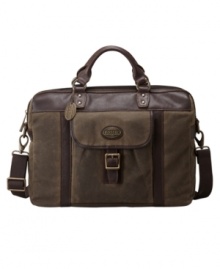 Keep everything in its place and convenient with this zip-top Estate Brief bag from Fossil. Keep everything in its place and convenient with this zip-top Estate Brief bag from Fossil.