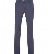 Raise the bar on modern musts with Closeds casually cool dark blue chinos - In a soft yet durable pure cotton - On trend slim cut, with a medium low rise - Zip fly, belt loops and button closure - Slash pockets at sides, welt pockets at rear - Easily dressed up or down, ideal for pairing with denim shirts, button downs, tees and pullovers