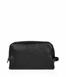 Detailed in soft black nappa leather with a practical side handle, Mulberrys wash case is guaranteed to be your favorite travel companion - Top zip, side handle, embossed logo, inside zippered pocket - Stash away in oversized totes or in chic luggage for travel Detailed in soft black nappa leather with a practical side handle, Mulberrys wash case is guaranteed to be your favorite travel companion - Top zip, side handle, embossed logo, inside zippered pocket - Stash away in oversized totes or in chic luggage for travel