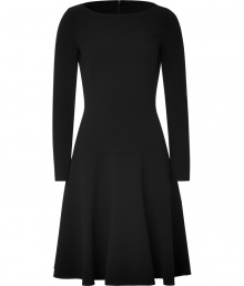 Classic and sophisticated, this Michael Kors swing dress adds understated appeal to your party style - Bateau neckline, long sleeves, fitted bodice, full skirt, concealed back zip closure - Wear with a slim trench, classic pumps, and a statement clutch Classic and sophisticated, this Michael Kors swing dress adds understated appeal to your party style - Bateau neckline, long sleeves, fitted bodice, full skirt, concealed back zip closure - Wear with a slim trench, classic pumps, and a statement clutch