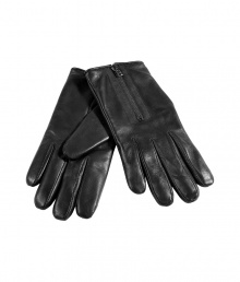 Extra soft leather and edgy zippers dress up these sleek leather gloves from Maison Martin Margiela for chic results tailored to multi-season sophistication - Front zips, covers the wrist - Pair with tailored trenches or oversized parkas Extra soft leather and edgy zippers dress up these sleek leather gloves from Maison Martin Margiela for chic results tailored to multi-season sophistication - Front zips, covers the wrist - Pair with tailored trenches or oversized parkas