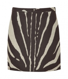 Bring fierce style to your ensemble with this luxe zebra print linen skirt from Michael Kors - Mini silhouette, all-over zebra print, fitted, concealed side zip closure - Pair with a tie-neck blouse, a boyfriend blazer, and platform pumps Bring fierce style to your ensemble with this luxe zebra print linen skirt from Michael Kors - Mini silhouette, all-over zebra print, fitted, concealed side zip closure - Pair with a tie-neck blouse, a boyfriend blazer, and platform pumps