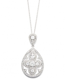 Pendant perfection. Featuring an elegant teardrop silhouette, Eliot Danori's striking pendant necklace is adorned with sparkling crystals and cubic zirconias (1/2 ct. t.w.). Crafted in silver tone mixed metal. Approximate length: 16 inches + 2-inch extender. Approximate drop: 1-1/2 inches. Pendant perfection. Featuring an elegant teardrop silhouette, Eliot Danori's striking pendant necklace is adorned with sparkling crystals and cubic zirconias (1/2 ct. t.w.). Crafted in silver tone mixed metal. Approximate length: 16 inches + 2-inch extender. Approximate drop: 1-1/2 inches.