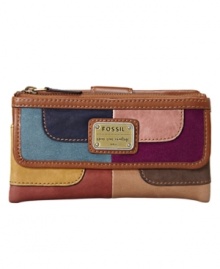 With multicolored suede and leather panels highlighted by top stitching, the Emory will hold your financial essentials in boho elegance. With multicolored suede and leather panels highlighted by top stitching, the Emory will hold your financial essentials in boho elegance.