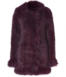 Exquisitely soft and equally luxurious, Matthew Williamsons rabbit fur coat is a glamorous investment tailored to multi-season sophistication - Collarless with fox fur trim, long sleeves, fox fur cuffs, hidden front hook closures - Long fitted silhouette - Pair with edgy leather separates and a finish of statement accessories Exquisitely soft and equally luxurious, Matthew Williamsons rabbit fur coat is a glamorous investment tailored to multi-season sophistication - Collarless with fox fur trim, long sleeves, fox fur cuffs, hidden front hook closures - Long fitted silhouette - Pair with edgy leather separates and a finish of statement accessories