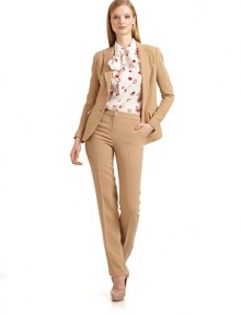 THE LOOKPeaked lapelBesom pocket at chestTwo-button frontLightly padded shouldersLong sleeves with four-button cuffsDart detailDual front flap pocketsVented back hemTHE FITAbout 25 from shoulder to hemTHE MATERIAL60% viscose/40% woolSignature heart-print silk liningCARE & ORIGINDry cleanImportedModel shown is 5'10 (177cm) wearing US size 4. THE LOOKPeaked lapelBesom pocket at chestTwo-button frontLightly padded shouldersLong sleeves with four-button cuffsDart detailDual front flap pocketsVented back hemTHE FITAbout 25 from shoulder to hemTHE MATERIAL60% viscose/40% woolSignature heart-print silk liningCARE & ORIGINDry cleanImportedModel shown is 5'10 (177cm) wearing US size 4.