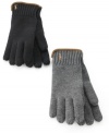 Bundle up with the ultimate warmth of merino wool in these signature suede-trimmed knit gloves from Polo Ralph Lauren.