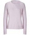 With a pristine cut and soft pastel hue, Jil Sanders cashmere pullover is a luxurious take on contemporary knitwear - Round neckline, long sleeves, ribbed trim - Fitted - Wear with figure-hugging separates and flawless leather ankle boots