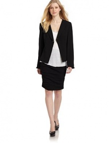 THE LOOKPoint lapelLong sleeves with soutache trim and fringed cuffsOne button frontCenter back ventTHE FITAbout 21 from shoulder to hemTHE MATERIAL88% viscose/12% hairFully linedCARE & ORIGINDry cleanImportedModel shown is 5'9 (175cm) wearing US size 4. THE LOOKPoint lapelLong sleeves with soutache trim and fringed cuffsOne button frontCenter back ventTHE FITAbout 21 from shoulder to hemTHE MATERIAL88% viscose/12% hairFully linedCARE & ORIGINDry cleanImportedModel shown is 5'9 (175cm) wearing US size 4.