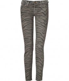 Take a wild stance on this seasons penchant for printed pants with Current/Elliotts ultra cool zebra print jeans - Classic five-pocket style, zip fly, button closure, belt loops - Form-fitting - Pair with chunky knits and flats, or dress up with feminine tops and statement heels