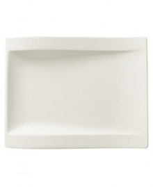 Explore new shapes for your table with the innovative New Wave salad plate, featuring a unique, fluid silhouette crafted of premium Villeroy & Boch porcelain. Explore new shapes for your table with the innovative New Wave salad plate, featuring a unique, fluid silhouette crafted of premium Villeroy & Boch porcelain.