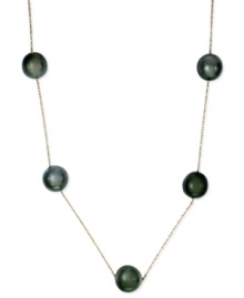 Add a hint of heirloom charm. EFFY Collection's luxe five-station necklace features cultured Tahitian pearls (9-10 mm) strung from a delicate 14k gold chain. Approximate length: 18 inches. Add a hint of heirloom charm. EFFY Collection's luxe five-station necklace features cultured Tahitian pearls (9-10 mm) strung from a delicate 14k gold chain. Approximate length: 18 inches.