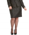 Show off your shimmer and shine this holiday season in Calvin Klein's plus size pencil skirt, highlighted by metallic and sequined accents. (Clearance)