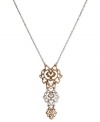 Sensing a pattern - in triplicate. This openwork pendant from Lucky Brand is stacked in three and crafted from gold- and silver-tone mixed metal. Approximate length: 24 inches. Approximate drop: 3-1/2 inches.