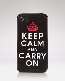 CaseMate crafts a cute reminder to Keep Calm and Carry On, with this iPhone case, cleverly designed to make a statement each time you answer. CaseMate crafts a cute reminder to Keep Calm and Carry On, with this iPhone case, cleverly designed to make a statement each time you answer.