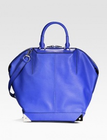 Vibrant leather defines this structured top-handle carryall, finished with hardware accents and a removable shoulder strap.Double top handles, 4 dropDetachable adjustable shoulder strap, 14-16½ dropTop zip closureProtective metal feetOne inside zip pocketFully lined18W X 13¾H X 6¼DImported Vibrant leather defines this structured top-handle carryall, finished with hardware accents and a removable shoulder strap.Double top handles, 4 dropDetachable adjustable shoulder strap, 14-16½ dropTop zip closureProtective metal feetOne inside zip pocketFully lined18W X 13¾H X 6¼DImported