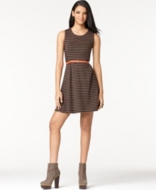 Stripes never go out of style! This A-Line dress from Bar III is super saucy with a flirty-skirt that always looks cute. Stripes never go out of style! This A-Line dress from Bar III is super saucy with a flirty-skirt that always looks cute.