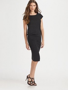 Luxe silk blends with cashmere in a effortless knit shift.Round neckShort sleevesBlouson bodiceDropped ribbed waistAbout 24 from natural waist86% silk/14% cashmereDry cleanImportedModel shown is 5'9 (175cm) wearing US size 4. Luxe silk blends with cashmere in a effortless knit shift.Round neckShort sleevesBlouson bodiceDropped ribbed waistAbout 24 from natural waist86% silk/14% cashmereDry cleanImportedModel shown is 5'9 (175cm) wearing US size 4.