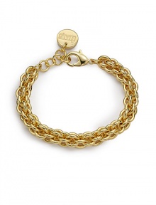 THE LOOKA polished, tailored chain with the rich look of ropeLobster claspTHE FITLength, about 6¾ plus 1 extenderTHE MATERIAL18k gold platingORIGINMade in Italy THE LOOKA polished, tailored chain with the rich look of ropeLobster claspTHE FITLength, about 6¾ plus 1 extenderTHE MATERIAL18k gold platingORIGINMade in Italy