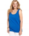 J Jones New York's sleeveless plus size top is a must-get layering staple for your spring/summer wardrobe.