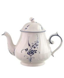 First introduced in 1768, the Vieux Luxembourg pattern is truly timeless. Dainty sprays of dark blue flowers adorn this creamy white collection for a charming tabletop that will captivate guests for years to come. First introduced in 1768, the Vieux Luxembourg pattern is truly timeless. Dainty sprays of dark blue flowers adorn this creamy white collection for a charming tabletop that will captivate guests for years to come.
