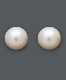 Perfect your look in an instant with Belle de Mer's sweet pair of pearl studs. A 14k white gold post setting features a cultured freshwater pearl (7-1/2-8 mm). Approximate diameter: 5/8 inch. Perfect your look in an instant with Belle de Mer's sweet pair of pearl studs. A 14k white gold post setting features a cultured freshwater pearl (7-1/2-8 mm). Approximate diameter: 5/8 inch.