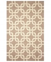 Chain-link chic! Liora Manne combines hand-hooking and hand-tufting techniques to achieve the rich, textural surface of this oatmeal and ivory-hued indoor/outdoor rug from the Spello collection. UV stabilized to minimize fading, the elegant and durable rug is sure to please. Hose off for easy cleaning.