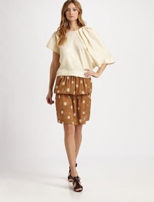 EXCLUSIVELY AT SAKS. This sculptural, asymmetrical design is rendered in luxurious raw silk.Jewel necklineSingle short sleeveSingle long peplum sleeve with gathered shoulder detailAbout 21 from shoulder to hemSilkDry cleanMade in USA of imported fabricModel shown is 5'11 (180cm) wearing US size 4. EXCLUSIVELY AT SAKS. This sculptural, asymmetrical design is rendered in luxurious raw silk.Jewel necklineSingle short sleeveSingle long peplum sleeve with gathered shoulder detailAbout 21 from shoulder to hemSilkDry cleanMade in USA of imported fabricModel shown is 5'11 (180cm) wearing US size 4.