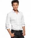 You'll soon be referring to this stylish woven dot shirt by INC International Concepts as your new favorite button down.