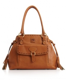 Two-toned tassels, exposed chunky stitching and a convenient flap pocket lend the classically chic Florentine satchel a fresh vibe. Two-toned tassels, exposed chunky stitching and a convenient flap pocket lend the classically chic Florentine satchel a fresh vibe.