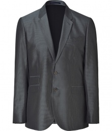 Bring bold style to your workweek attire with this ultra-cool metallic blazer from PS Paul Smith - Notched lapels, two-button closure, front flap pockets, slim fit - Pair with slim trousers, a sleek button down, and lace up dress shoes Bring bold style to your workweek attire with this ultra-cool metallic blazer from PS Paul Smith - Notched lapels, two-button closure, front flap pockets, slim fit - Pair with slim trousers, a sleek button down, and lace up dress shoes