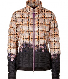 Uplift your chic winter look with Jet Sets brightly patterned ski jacket, perfect for the slopes or trekking around the city - Stand-up collar, long sleeves, two-way front zip, side slit pockets - Fitted - Team with favorite skinnies, weather boots and bright knit hats Uplift your chic winter look with Jet Sets brightly patterned ski jacket, perfect for the slopes or trekking around the city - Stand-up collar, long sleeves, two-way front zip, side slit pockets - Fitted - Team with favorite skinnies, weather boots and bright knit hats