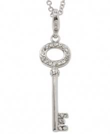 When it comes to looking stylish, what's the key to success? Start off with City by City's sparkling crystal key pendant! Made in silver tone mixed metal. Approximate length: 16 inches + 3-inch extender. Approximate drop: 2-1/2 inches. When it comes to looking stylish, what's the key to success? Start off with City by City's sparkling crystal key pendant! Made in silver tone mixed metal. Approximate length: 16 inches + 3-inch extender. Approximate drop: 2-1/2 inches.