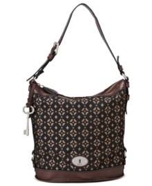 Simple and seriously chic, this classic bucket bag from Fossil reels in old school charm with a contemporary attitude. Jacquard signature print, complementary trim and signature hardware add depth and dimension, while the spacious interior stashes your everyday essentials with ease. Simple and seriously chic, this classic bucket bag from Fossil reels in old school charm with a contemporary attitude. Jacquard signature print, complementary trim and signature hardware add depth and dimension, while the spacious interior stashes your everyday essentials with ease.