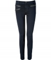 Inject urban attitude into your everyday staple separates with J Brands zipper detailed skinnies, perfect for working the rocker trend with an understated edge - Three zippered front slit pockets, back patch pockets, button closure, belt loops - Form fitting - Team with chunky knits, leather jackets, and kick-around combat boots, or play with contrasts and pair with cashmere pullovers and lady-chic ballerinas
