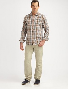Crisp cotton style in a classic check pattern with double chest flap pockets.ButtonfrontChest, flap pocketsCottonMachine washImported Crisp cotton style in a classic check pattern with double chest flap pockets.ButtonfrontChest, flap pocketsCottonMachine washImported