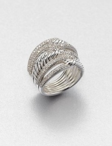 From the Labyrinth Collection. An intriguing looped design in sleek sterling silver accented with sparkling diamonds. Diamonds, 1.1 tcwSterling silverImported From the Labyrinth Collection. An intriguing looped design in sleek sterling silver accented with sparkling diamonds. Diamonds, 1.1 tcwSterling silverImported